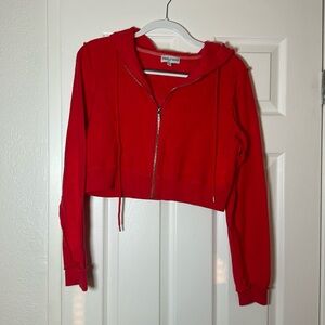 Danielle Guizio Red cropped hoodie